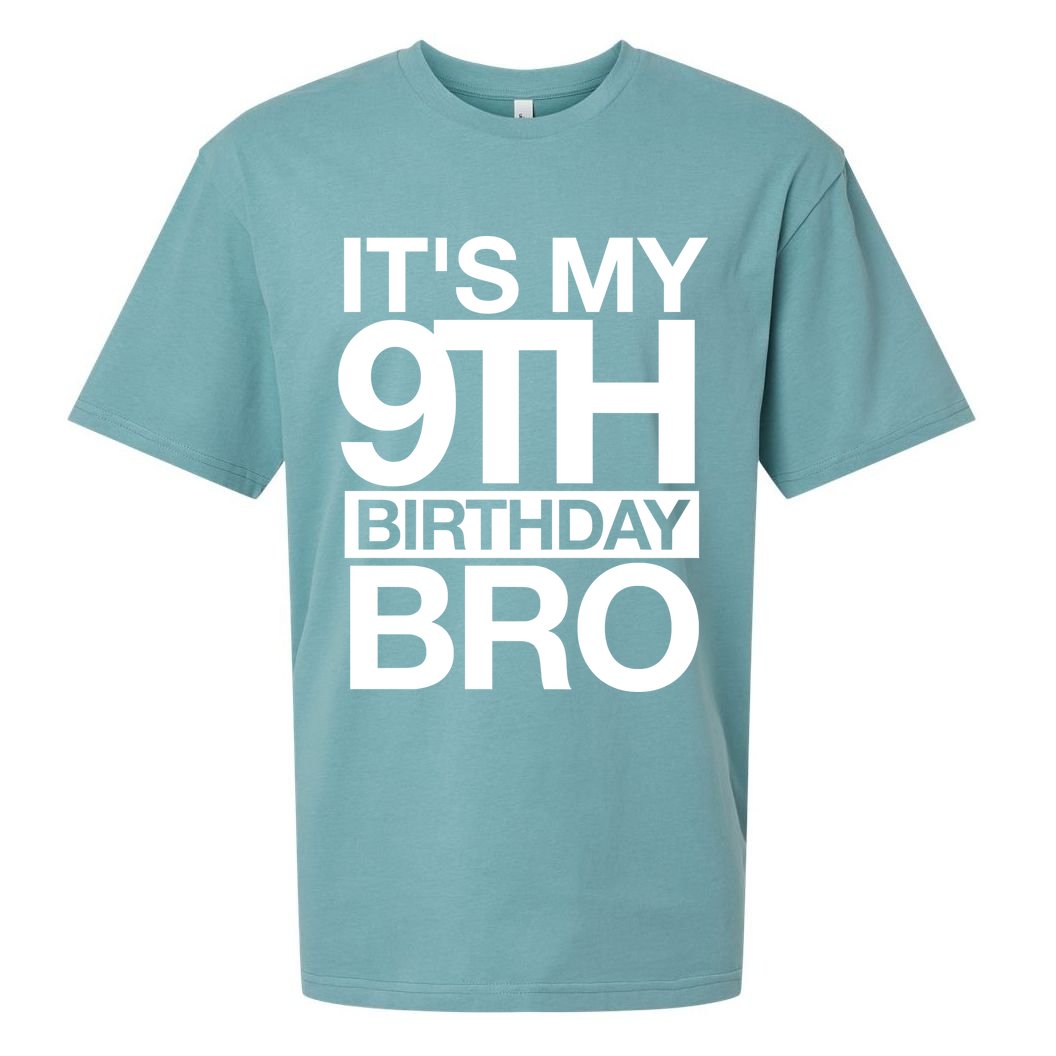 Its My 9th Birthday Bro 9th Birthday Sueded Cloud Jersey T-Shirt