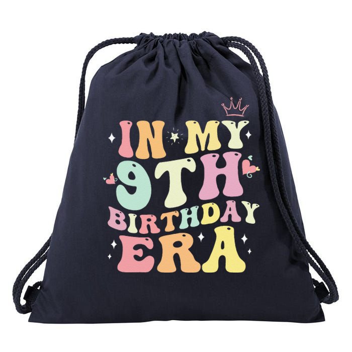 In My 9th Birthday Era Nine 9 Years Old Birthday Gifts Girl Drawstring Bag