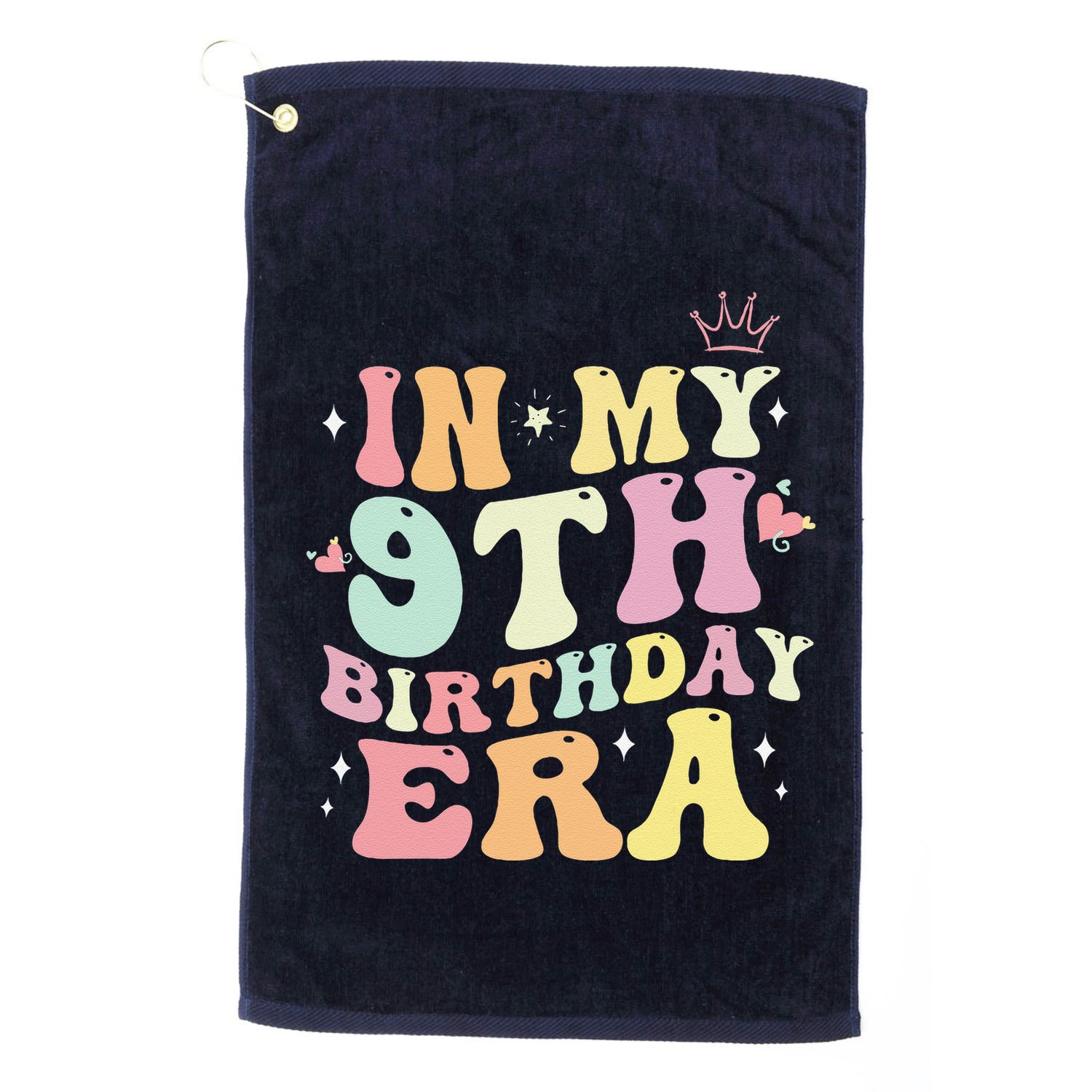 In My 9th Birthday Era Nine 9 Years Old Birthday Gifts Girl Golf Towel