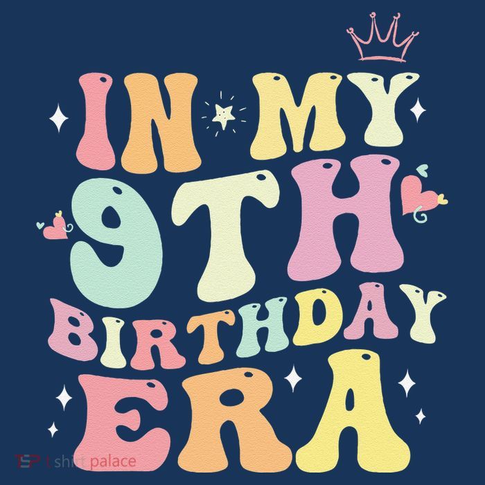 In My 9th Birthday Era Nine 9 Years Old Birthday Gifts Girl Kids T-Shirt