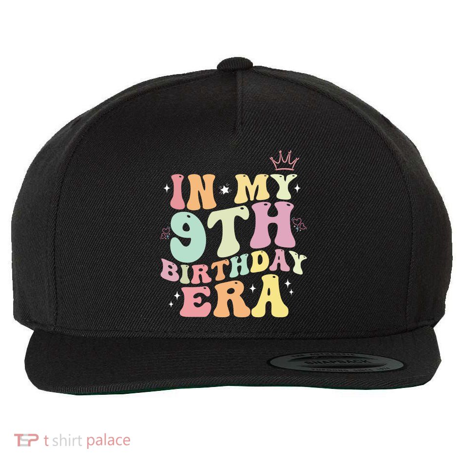 In My 9th Birthday Era Nine Years Old Birthday Gift Wool Snapback Cap