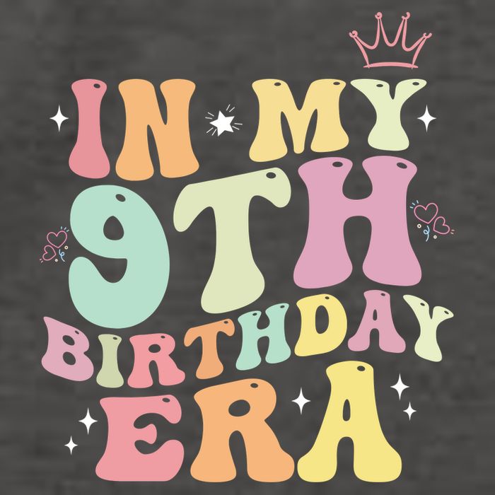 In My 9th Birthday Era Nine Years Old Birthday Gift Vector Backpack