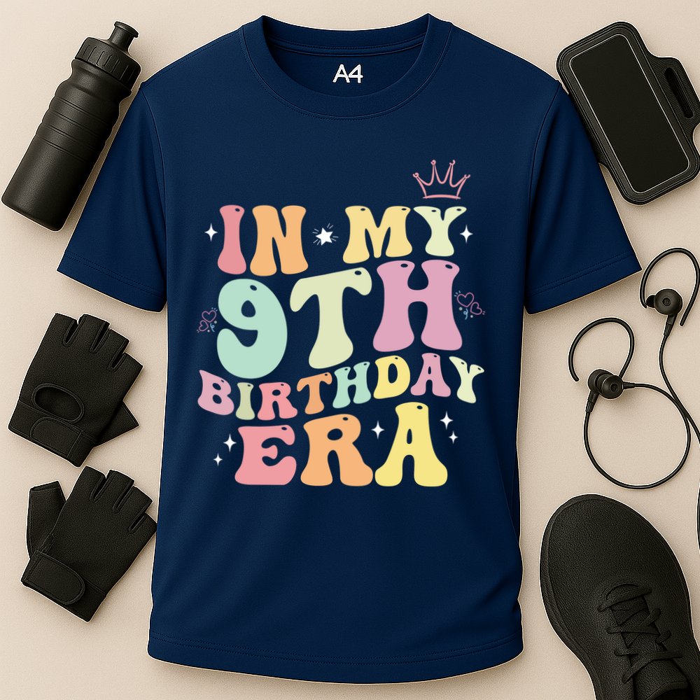 In My 9th Birthday Era Nine Years Old Birthday Gift Cooling Performance Crew T-Shirt