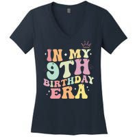 In My 9th Birthday Era Nine Years Old Birthday Gift Women's V-Neck T-Shirt