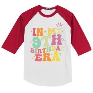 In My 9th Birthday Era Nine Years Old Birthday Gift Kids Colorblock Raglan Jersey