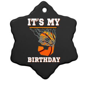 ItS My 9th Birthday Basketball Boy Party 9 Years Old Ceramic Star Ornament