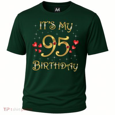 It'S My 95th Birthday 95 Years Old 95th Birthday Queen Cooling Performance Crew T-Shirt