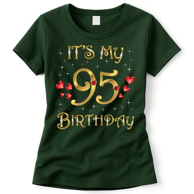 It'S My 95th Birthday 95 Years Old 95th Birthday Queen Womens T-Shirt