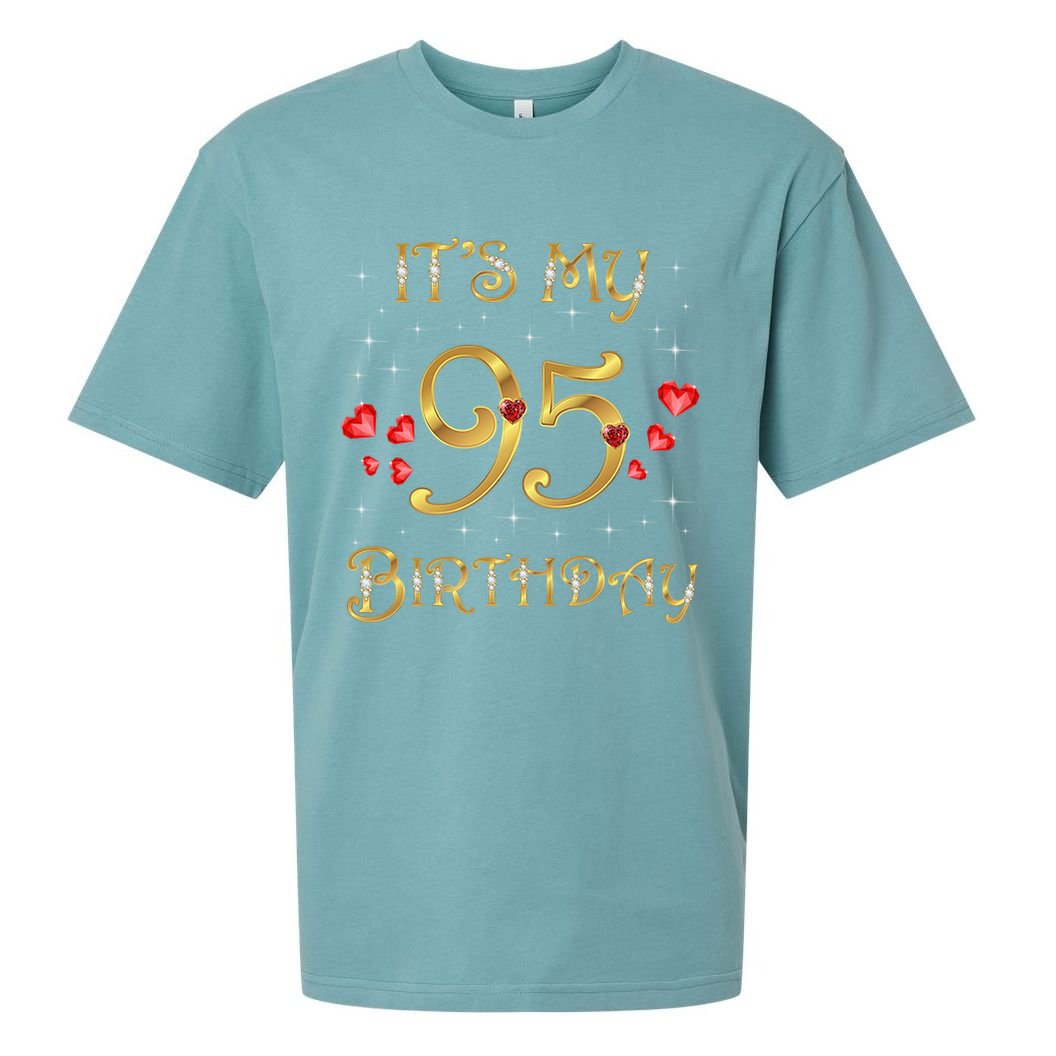 It'S My 95th Birthday 95 Years Old 95th Birthday Queen Sueded Cloud Jersey T-Shirt