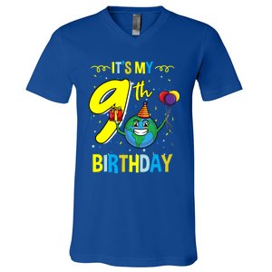 Its My 9th Birthday Earth Day Gift V-Neck T-Shirt