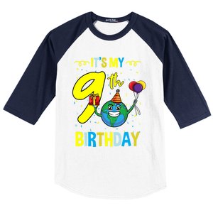 Its My 9th Birthday Earth Day Gift Baseball Sleeve Shirt