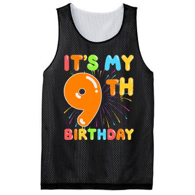 ItS My 9th Birthday 9 Nine Happy Birthday Boy Or Girl Art Mesh Reversible Basketball Jersey Tank