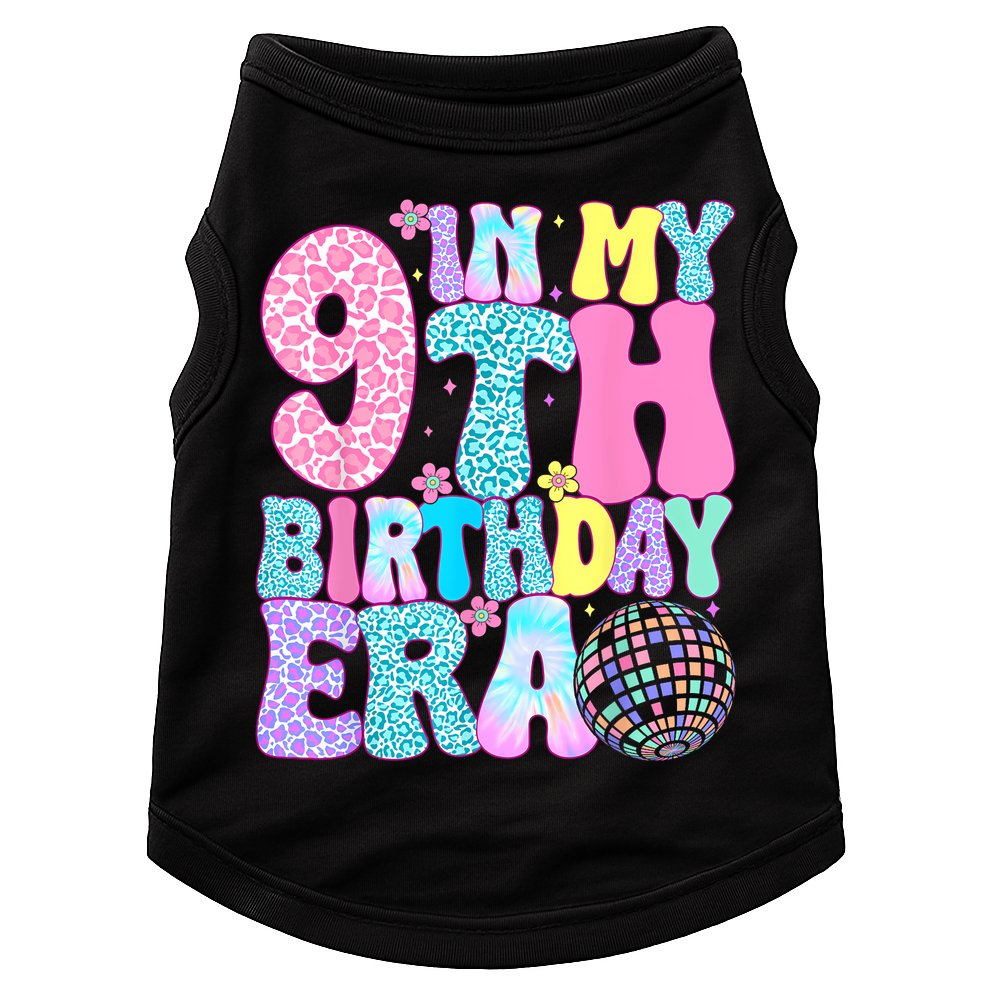 In My 9th Birthday Era Nine Bday 9 Year Old Doggie Tank