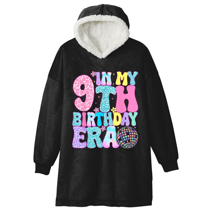 In My 9th Birthday Era Nine Bday 9 Year Old Birthday Girl Hooded Wearable Blanket