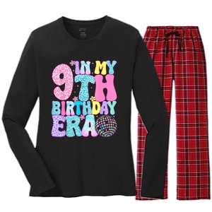 In My 9th Birthday Era Nine Bday 9 Year Old Birthday Girl Women's Long Sleeve Flannel Pajama Set 