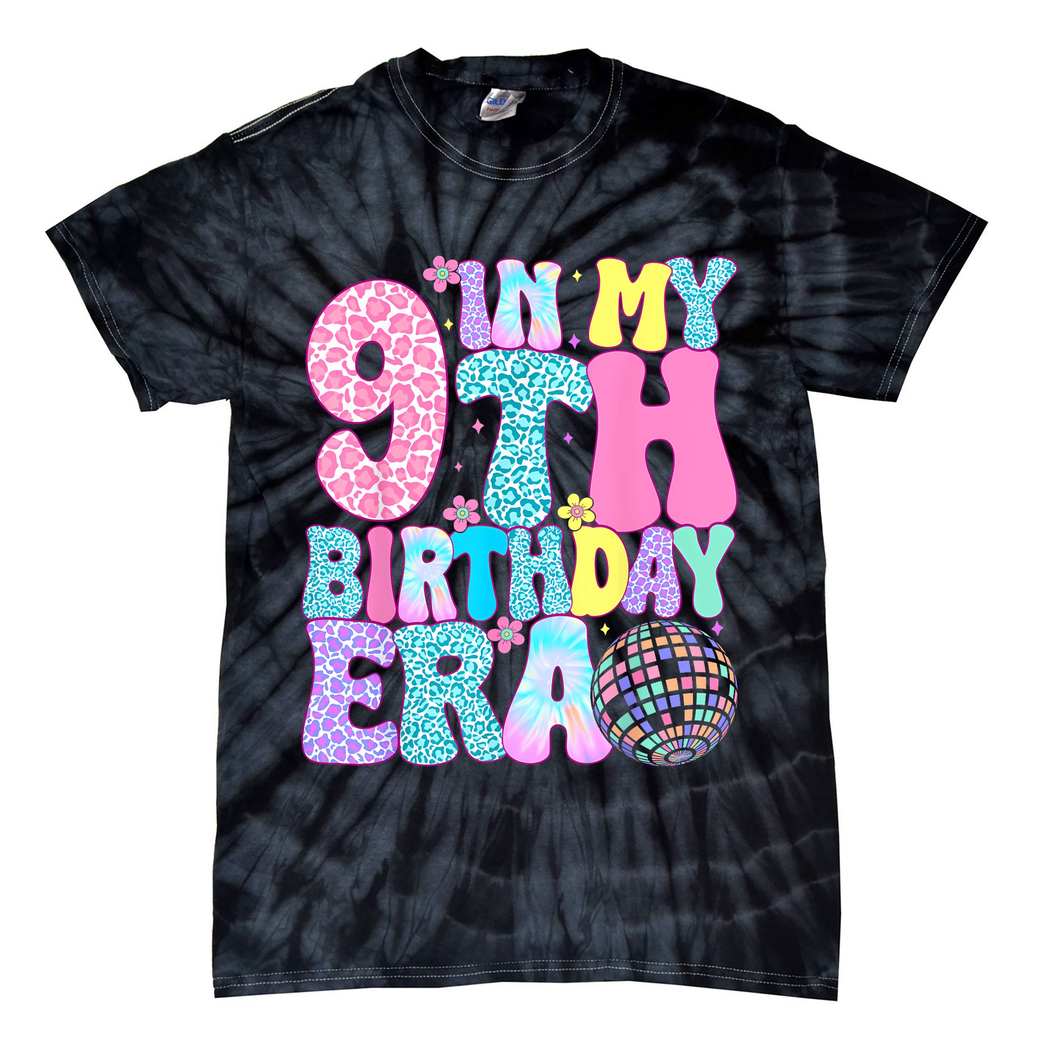 In My 9th Birthday Era Nine Bday 9 Year Old Tie-Dye T-Shirt