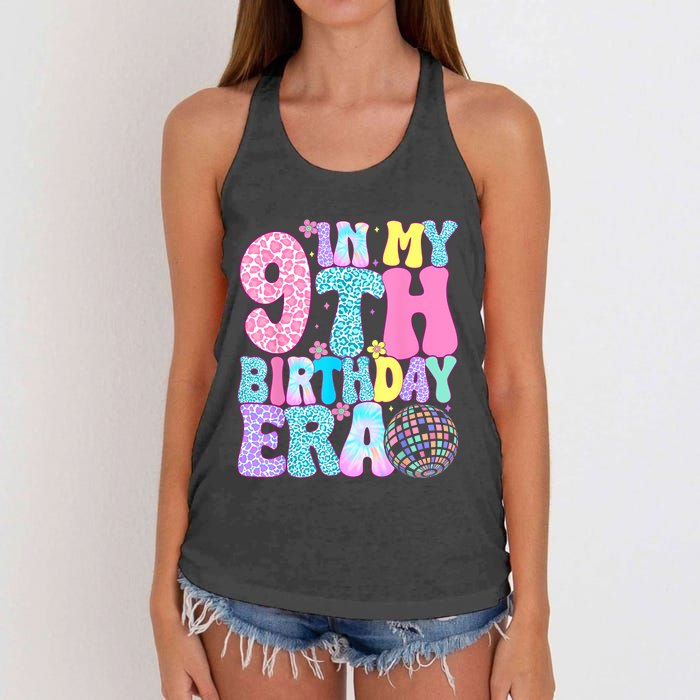 In My 9th Birthday Era Nine Bday 9 Year Old Birthday Girl Women's Knotted Racerback Tank