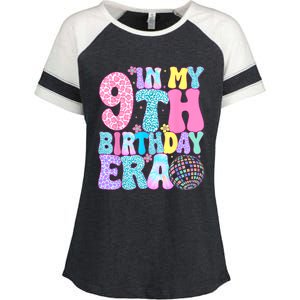 In My 9th Birthday Era Nine Bday 9 Year Old Birthday Girl Enza Ladies Jersey Colorblock Tee