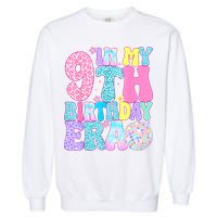 In My 9th Birthday Era Nine Bday 9 Year Old Garment-Dyed Sweatshirt