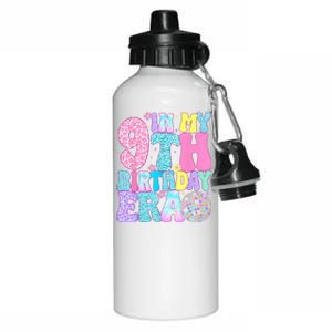 In My 9th Birthday Era Nine Bday 9 Year Old Birthday Girl Aluminum Water Bottle