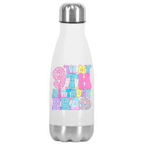 In My 9th Birthday Era Nine Bday 9 Year Old Birthday Girl Stainless Steel Insulated Water Bottle