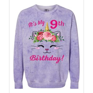 Its My 9 Birthday Caticorn Outfits For Colorblast Crewneck Sweatshirt