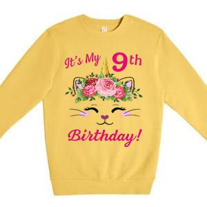 Its My 9 Birthday Caticorn Outfits For Premium Crewneck Sweatshirt