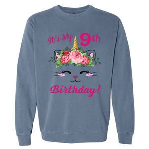 Its My 9 Birthday Caticorn Outfits For Garment-Dyed Sweatshirt