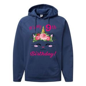 Its My 9 Birthday Caticorn Outfits For Performance Fleece Hoodie