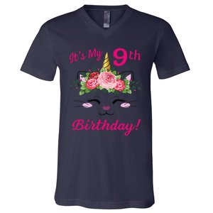 Its My 9 Birthday Caticorn Outfits For V-Neck T-Shirt