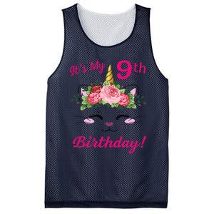 Its My 9 Birthday Caticorn Outfits For Mesh Reversible Basketball Jersey Tank