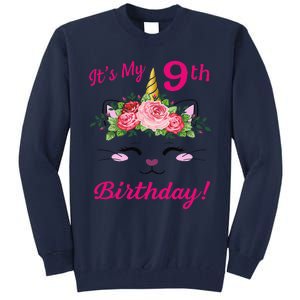 Its My 9 Birthday Caticorn Outfits For Tall Sweatshirt