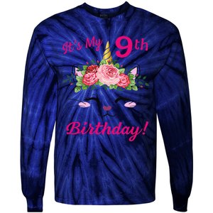 Its My 9 Birthday Caticorn Outfits For Tie-Dye Long Sleeve Shirt