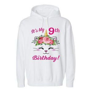 Its My 9 Birthday Caticorn Outfits For Garment-Dyed Fleece Hoodie