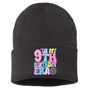 In My 9th Birthday Era Nine Bday 9 Year Old Birthday Sustainable Knit Beanie