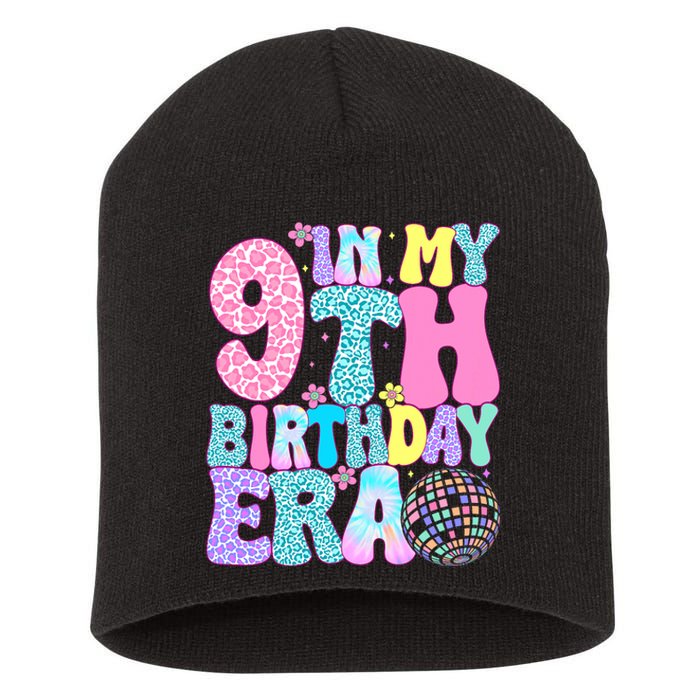 In My 9th Birthday Era Nine Bday 9 Year Old Birthday Short Acrylic Beanie