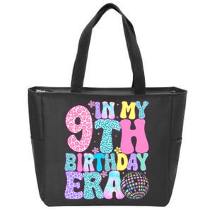 In My 9th Birthday Era Nine Bday 9 Year Old Birthday Zip Tote Bag