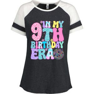 In My 9th Birthday Era Nine Bday 9 Year Old Birthday Enza Ladies Jersey Colorblock Tee