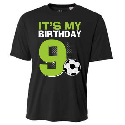 ItS My 9th Birthday Boy Soccer Football 9 Years Old Cooling Performance Crew T-Shirt