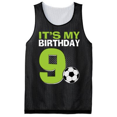 ItS My 9th Birthday Boy Soccer Football 9 Years Old Mesh Reversible Basketball Jersey Tank