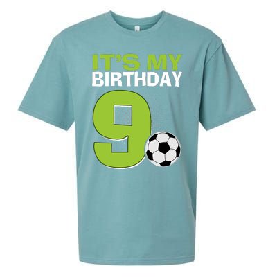 ItS My 9th Birthday Boy Soccer Football 9 Years Old Sueded Cloud Jersey T-Shirt