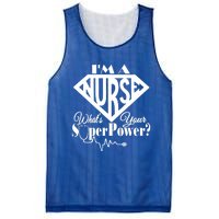 I M A Nurse Whats Your Superpower Nurse Sayings Funny Gift Mesh Reversible Basketball Jersey Tank