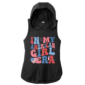 In My American Girl Era Retro 4th Of July Fourth Groovy Ladies PosiCharge Tri-Blend Wicking Draft Hoodie Tank