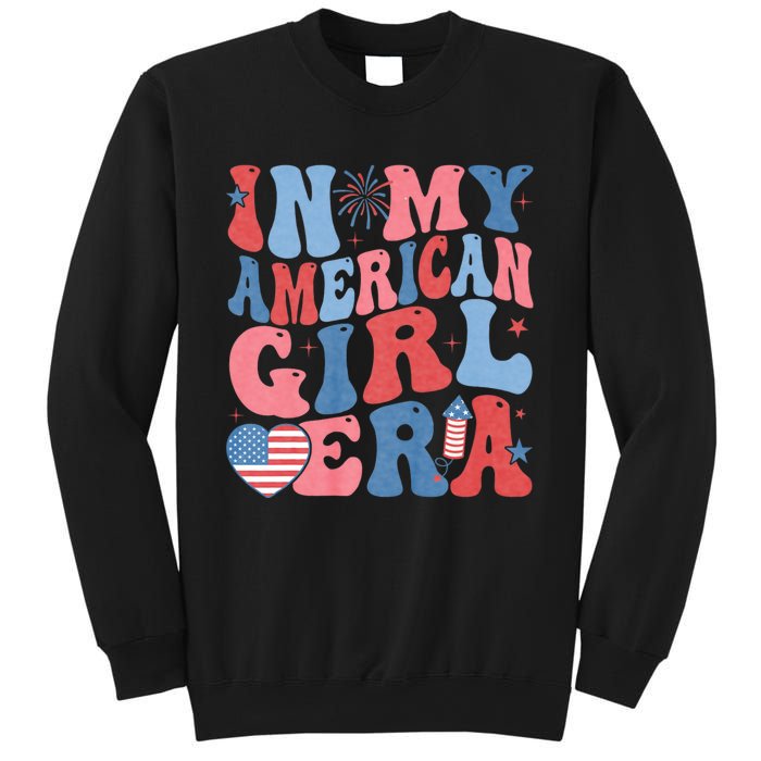 In My American Girl Era Retro 4th Of July Fourth Groovy Sweatshirt