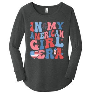 In My American Girl Era Retro 4th Of July Fourth Groovy Women's Perfect Tri Tunic Long Sleeve Shirt