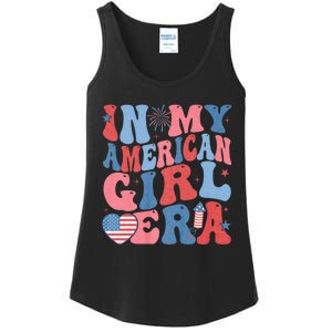 In My American Girl Era Retro 4th Of July Fourth Groovy Ladies Essential Tank