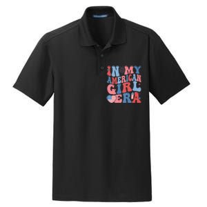 In My American Girl Era Retro 4th Of July Fourth Groovy Dry Zone Grid Polo