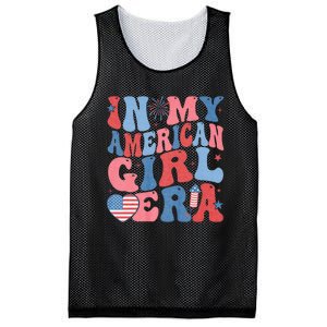 In My American Girl Era Retro 4th Of July Fourth Groovy Mesh Reversible Basketball Jersey Tank