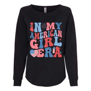 In My American Girl Era Retro 4th Of July Fourth Groovy Womens California Wash Sweatshirt