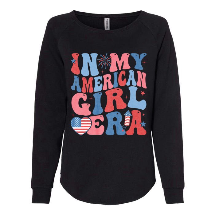 In My American Girl Era Retro 4th Of July Fourth Groovy Womens California Wash Sweatshirt